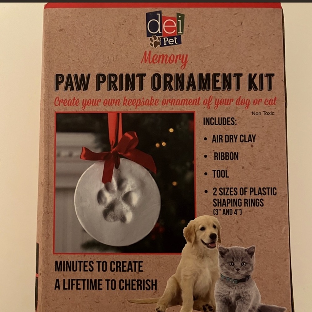 New paw print ornament kit to make an ornament